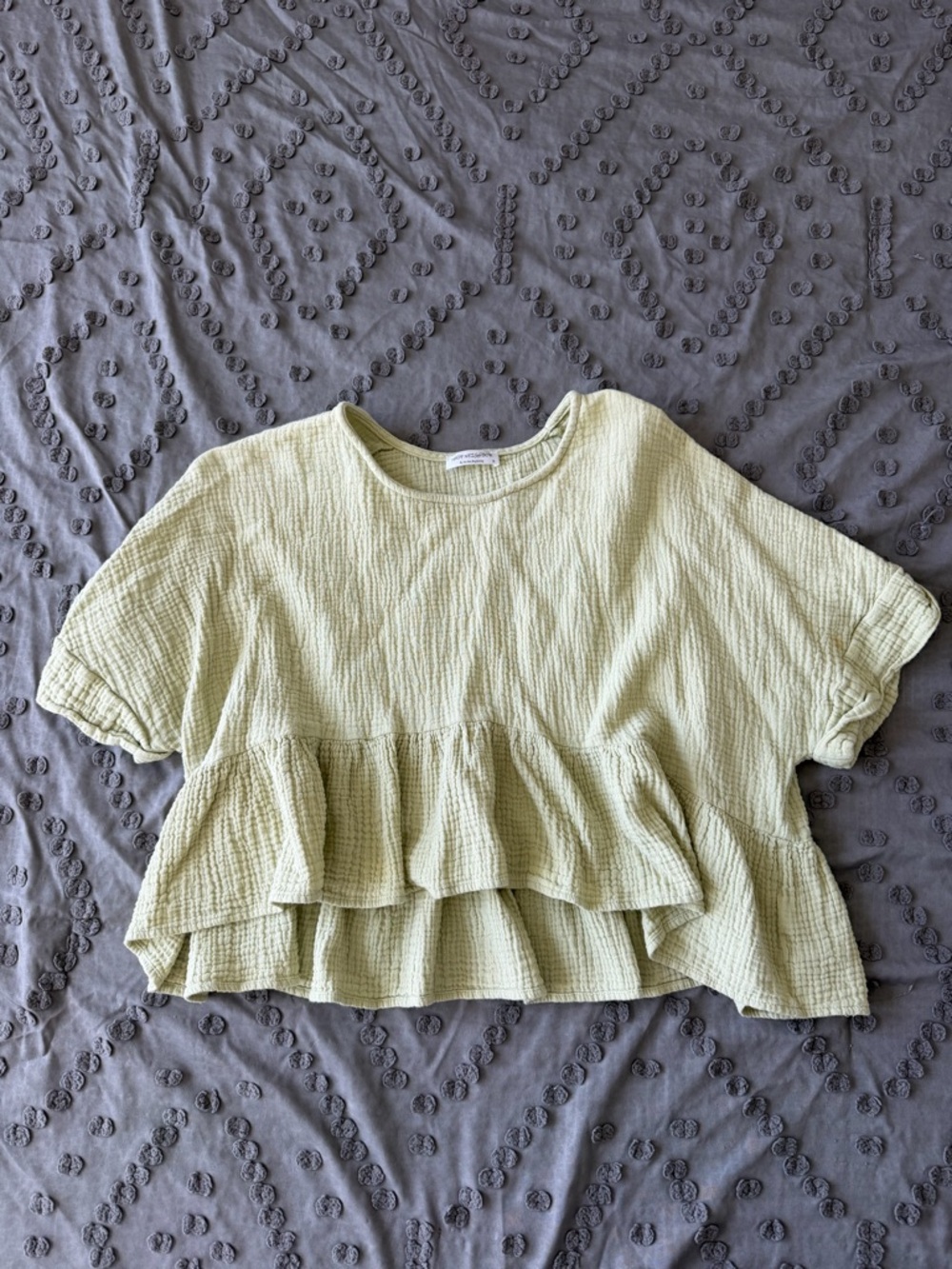 Shop Neighbor Light Green Ruffle Top
